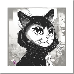 Manga cat Posters and Art